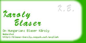 karoly blaser business card